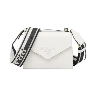 PRADA Monochrome Saffiano Leather Bag "White"