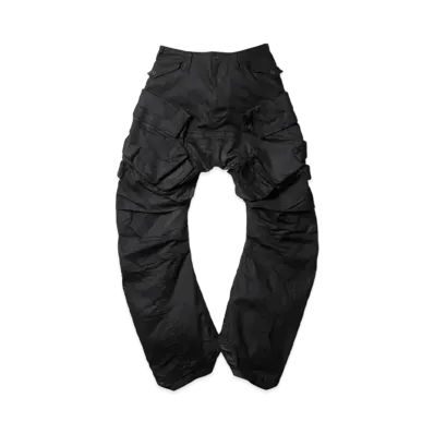 JULIUS Denim Wide Gas Mask Cargo Pants "Black"