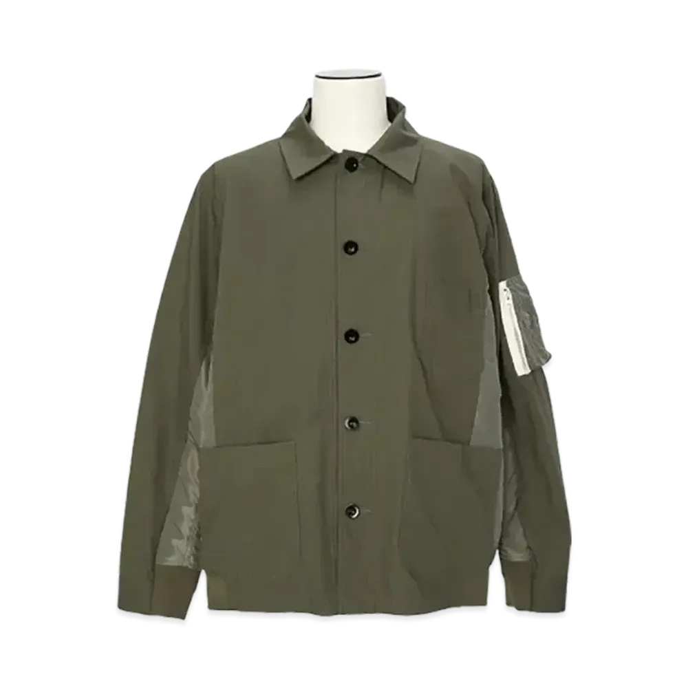 sacai Cotton Nylon Oxford Jacket "Khaki"