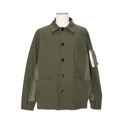 sacai Cotton Nylon Oxford Jacket "Khaki"