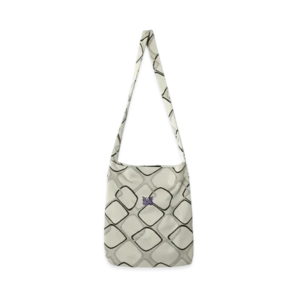 NEEDLES Book Bag - Poly Jacquard. "White"