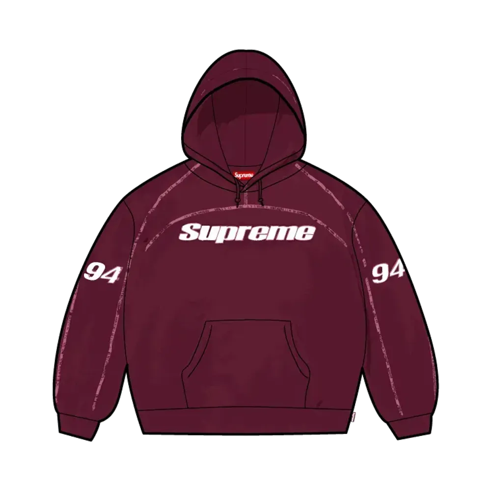 Supreme Overlock Hooded Sweatshirt "Burgundy"