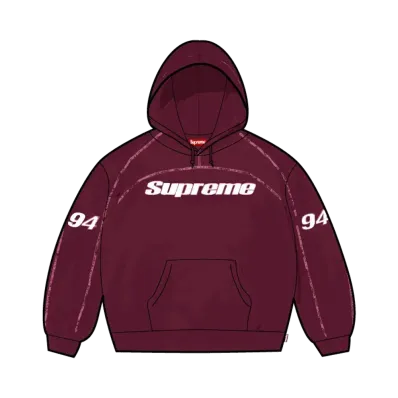 Supreme Overlock Hooded Sweatshirt "Burgundy"