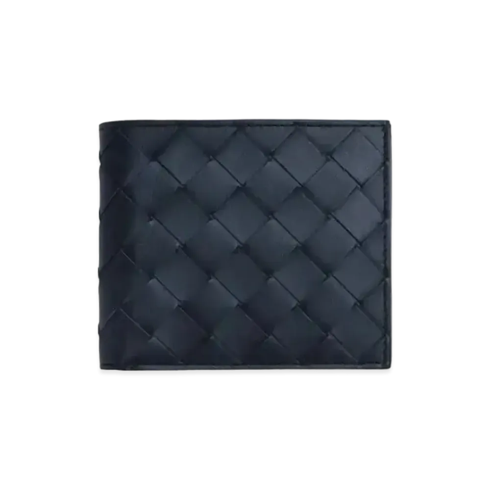 Bottega Veneta Intrecciato Calfskin Bi-fold Wallet "Space Gray/Pollen Yellow"