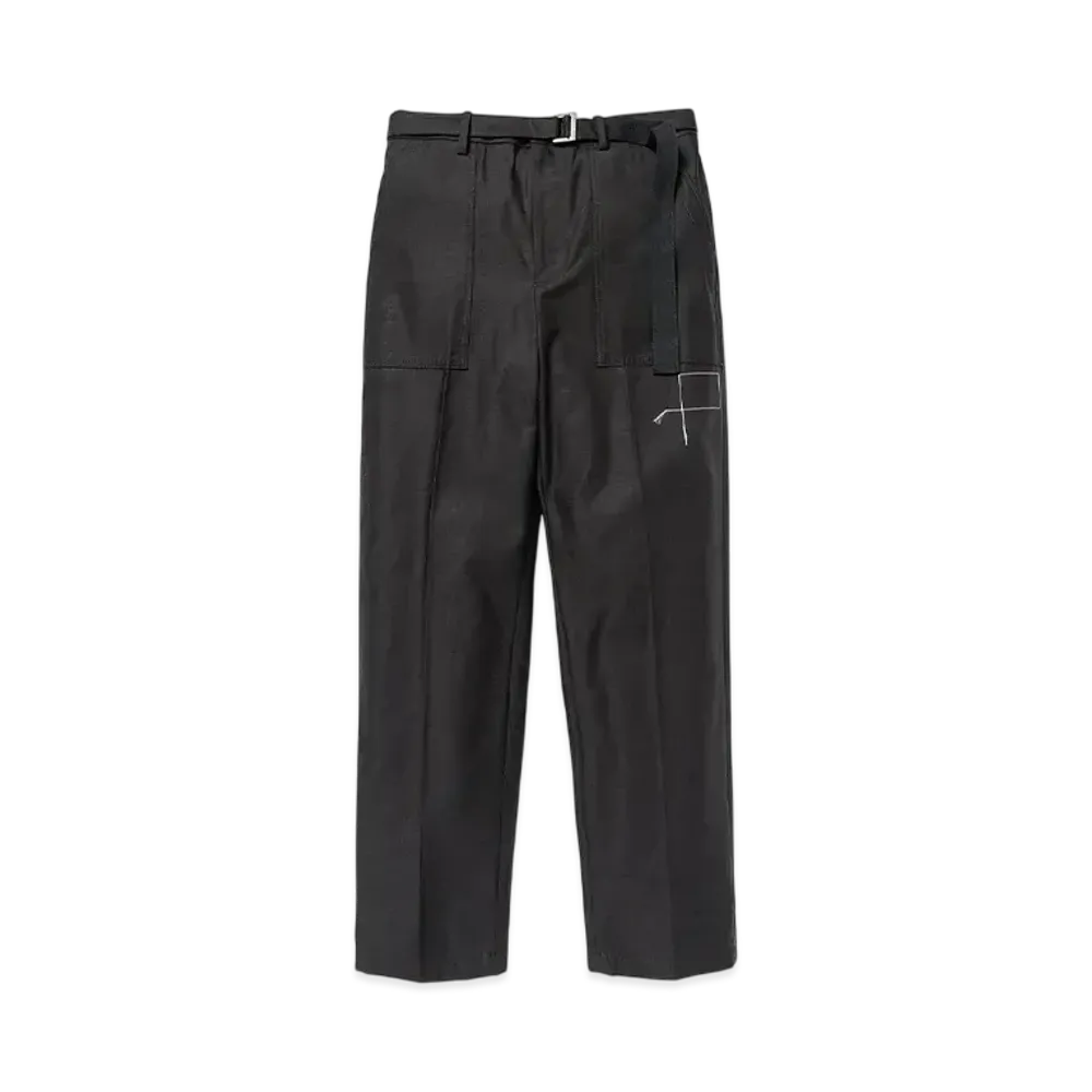 WTAPS x sacai Cotton Back Satin Pants 02 / Trousers / Cotton Back Satin "Black"