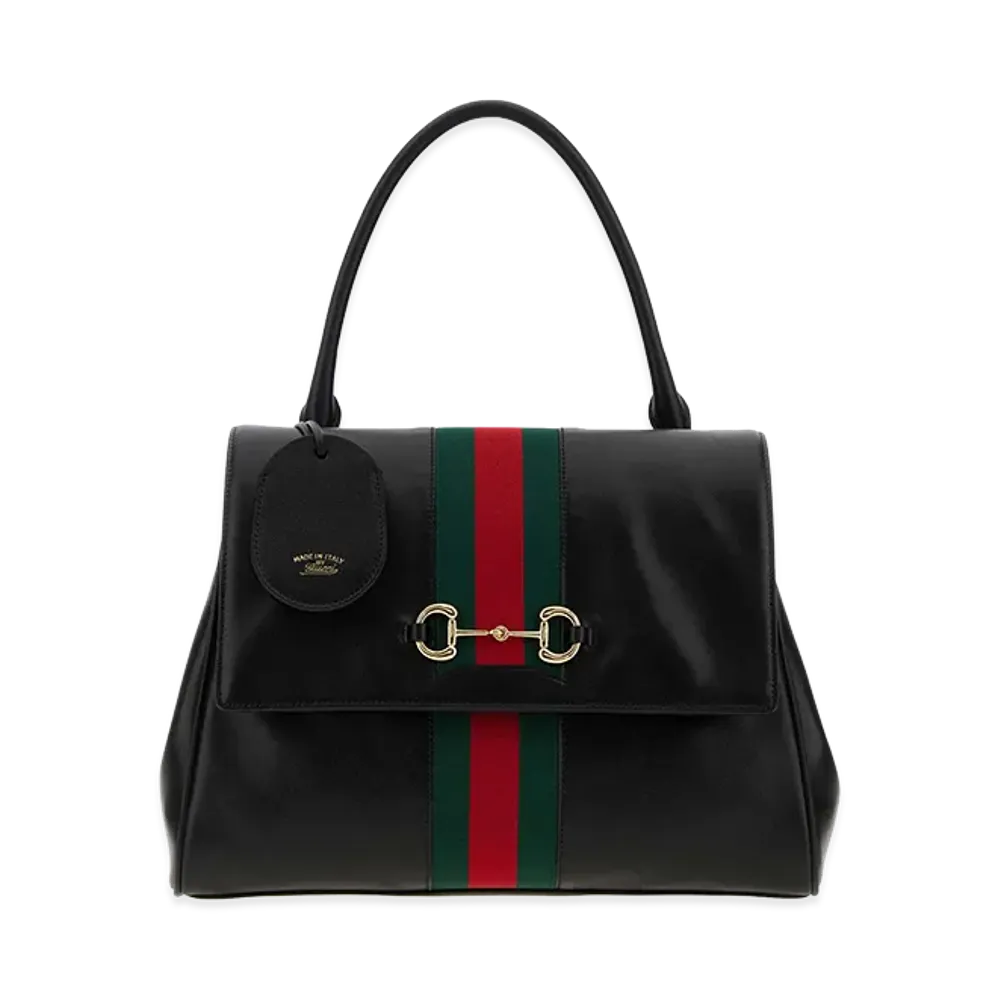 GUCCI Women's Leather Medium Paparazzo Handbag "Black"