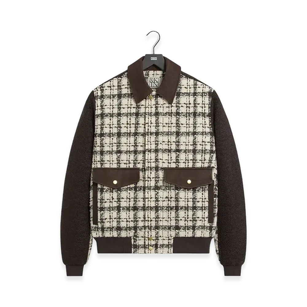 Kith &Kin Mixed Tweed Hawthorne Flight Jacket "Sandrift"