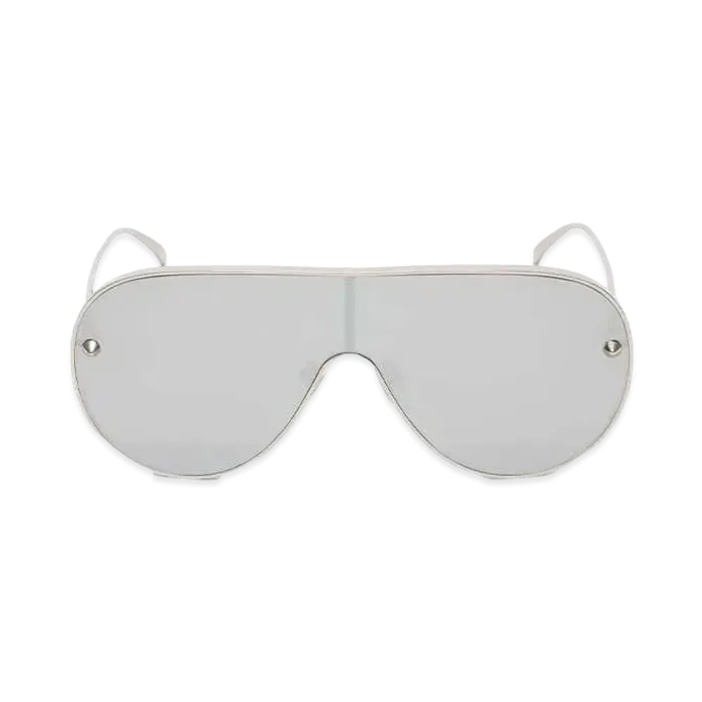 Alexander McQUEEN Metal Stud Mask Sunglasses "Silver"