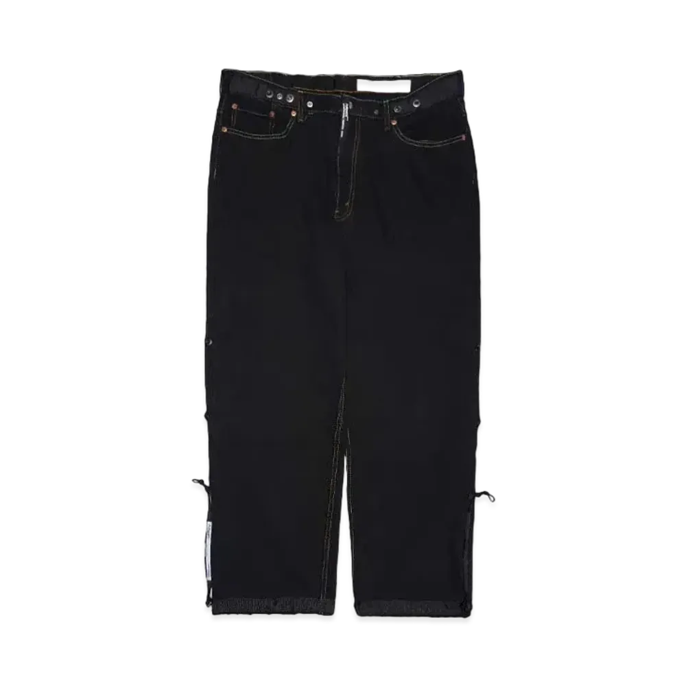 Poliquant THE DEFORMED ADJUSTABLE THRIFTING DENIM 550 [ FIGURE DYING ] "BLACK"