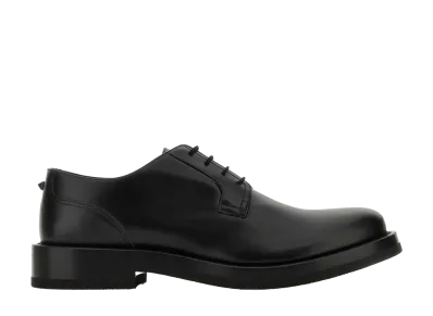 Valentino Garavani Black Leather Lace-Up Shoes "Black"