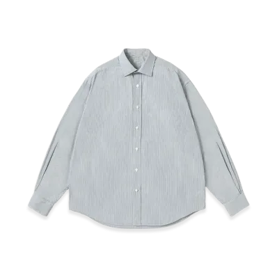 A.PRESSE Spread Collar Shirt "Blue"