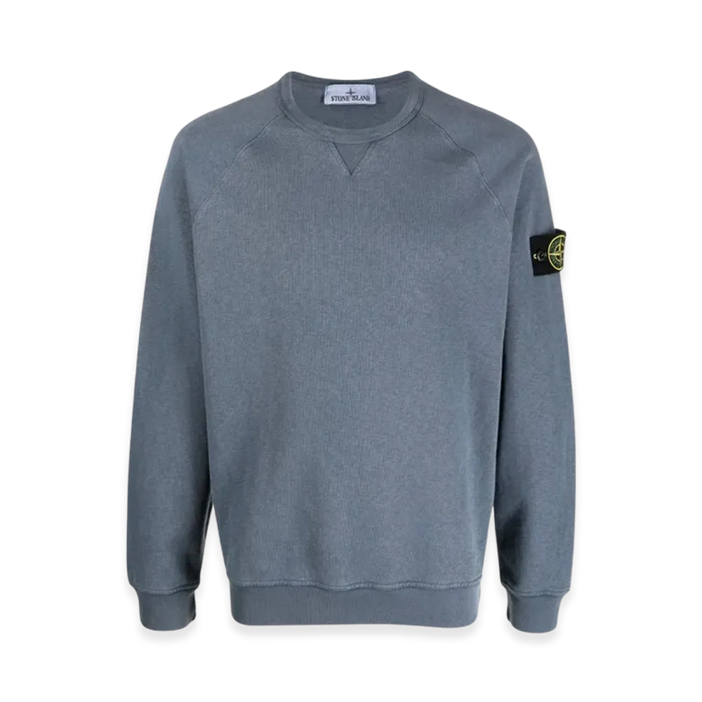 Stone Island 66360 Old Treatment Crewneck Sweatshirt - 23SS "Avio Blue"