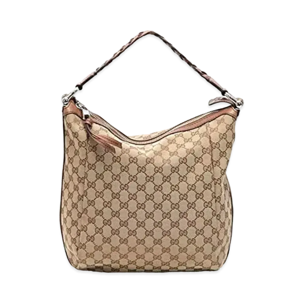 GUCCI GG Canvas Bamboo Shoulder Bag
