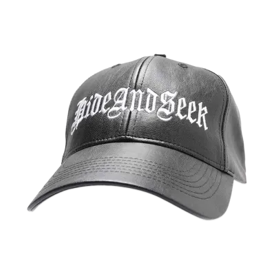 Hide and Seek Old English Baseball CAP "PU LEATHER"