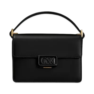 CHARLES & KEITH L'INITIAL Leather Boxy Bag "Black"
