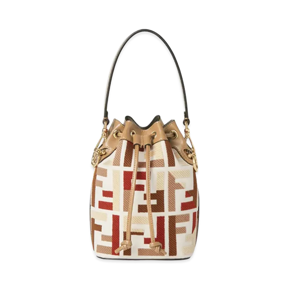 FENDI Women's Mon Tresor Mini Canvas Bag With FF Embroidery "Multicolor"