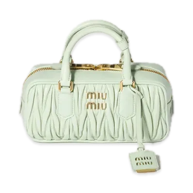 MIU MIU Arcadie Matelasse Leather Bag "Pastel Green"