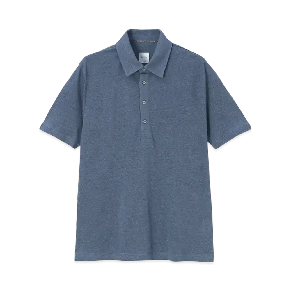 Paul Smith Colored Linen Polo Shirt "DarkBlue"