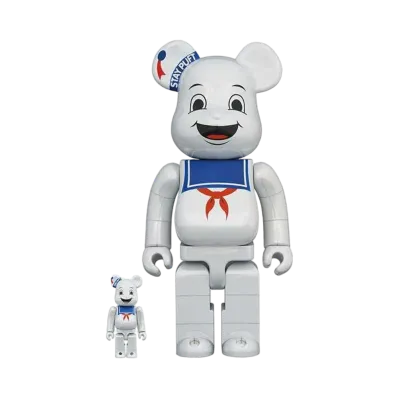 Bearbrick STAY PUFT MARSHMALLOW MAN WHITE CHROME Ver. 100% & 400%