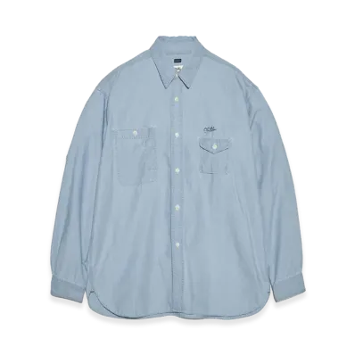 nanamica Regular Collar Chambray Shirt "Light Indigo"