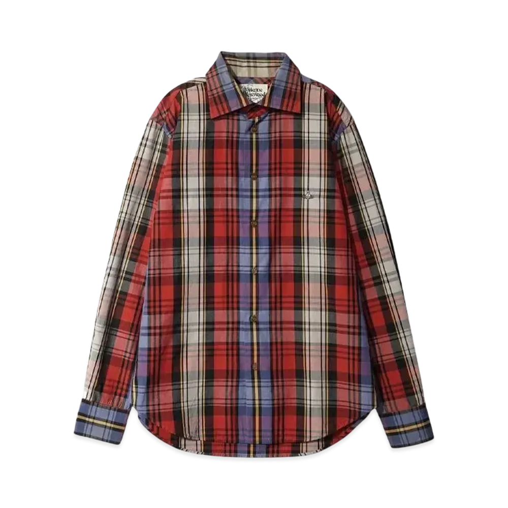 Vivienne Westwood Orb Plaid Long Sleeve Shirt "RED"