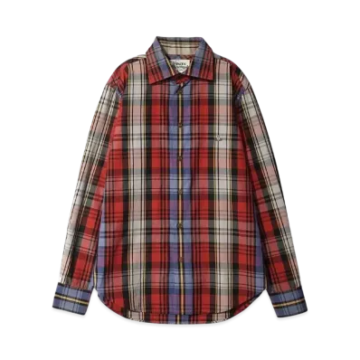 Vivienne Westwood Orb Plaid Long Sleeve Shirt "RED"
