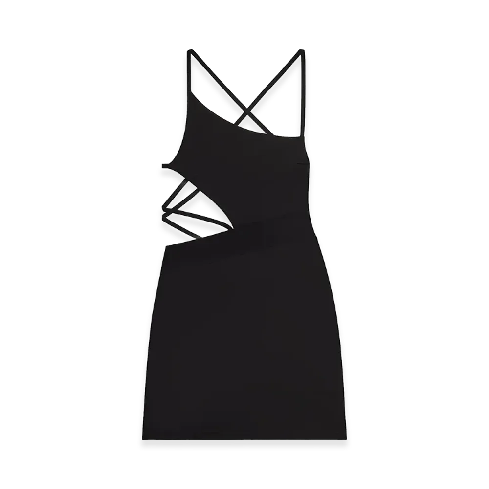 Kith x Lisa Women's Voyez Asymmetrical Strap Mini Dress "Black"