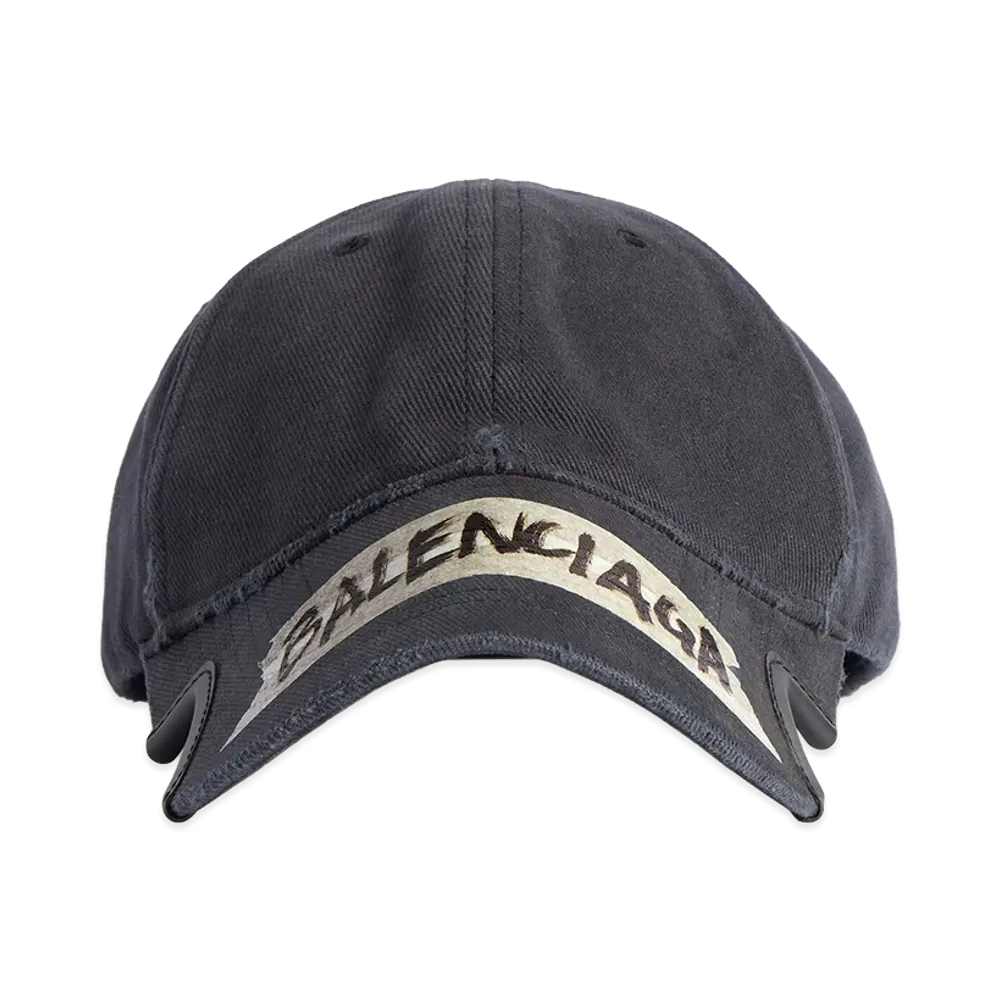 BALENCIAGA Masking Tape Cap "Washed Black"