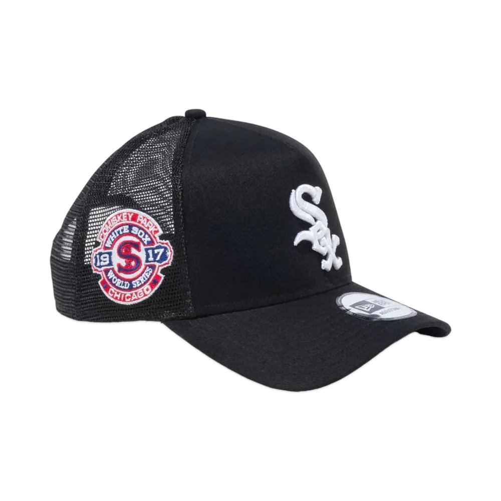 NEW ERA 9Forty A-Frame Tracker MLB Side Patch Chicago White Sox "Black"
