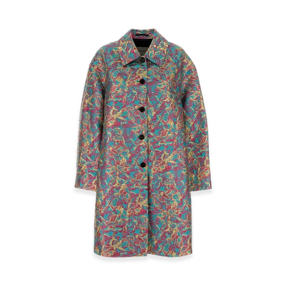 DRIES VAN NOTEN Women's Embroidered Jacquard Rondero Coat "Lightblue"