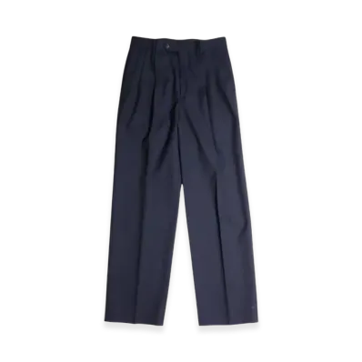 AURALEE Wool Kid Mohair Hop Sack One-Tuck Slacks "Dark Navy"