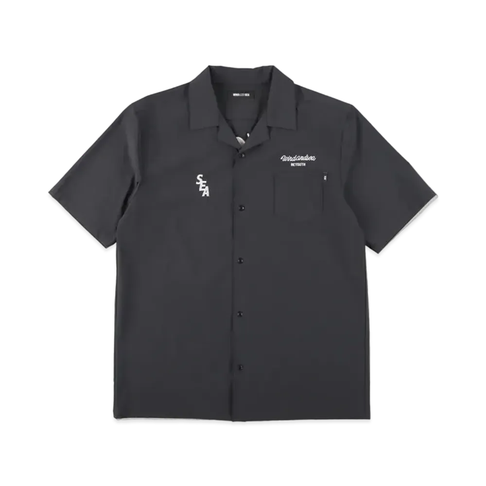WIND AND SEA S_E_A (WDS) OPEN COLLAR SHIRT "Black"