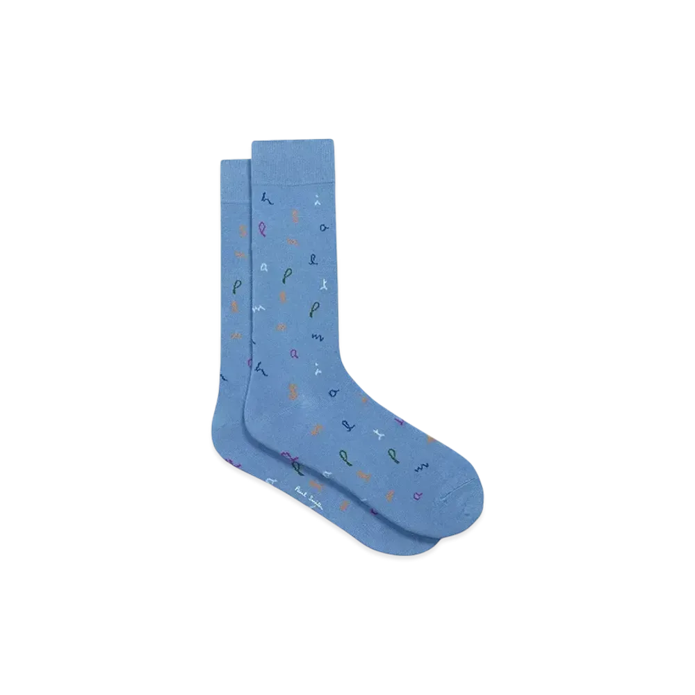 Paul Smith Random Logo Socks "LightBlue"