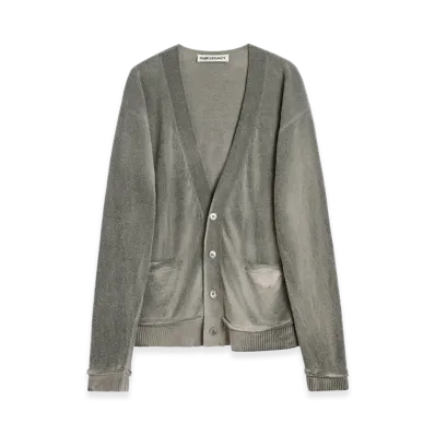 OUR LEGACY Parallel Cardigan "Grey Spray Dye Cherub Wool"