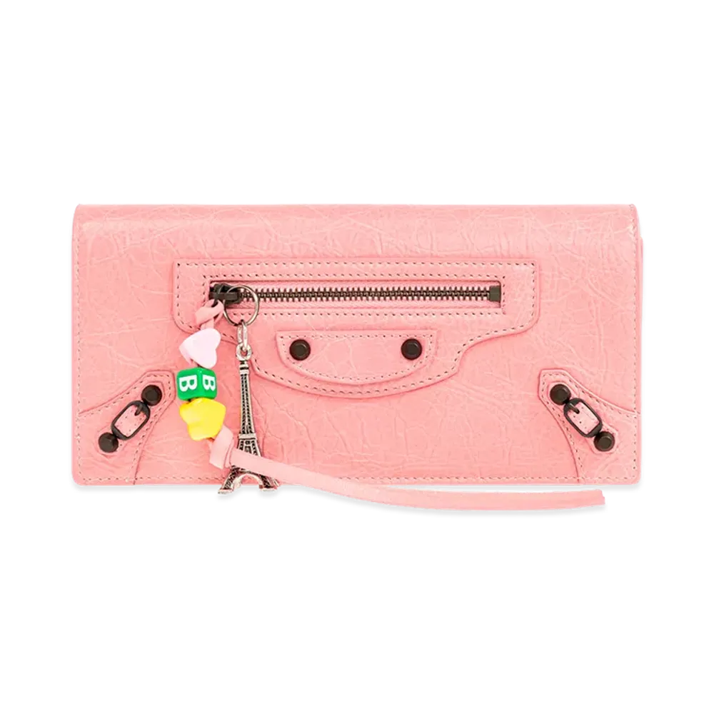 BALENCIAGA Women's Le City Medium Long Wallet "Vintage Pink"
