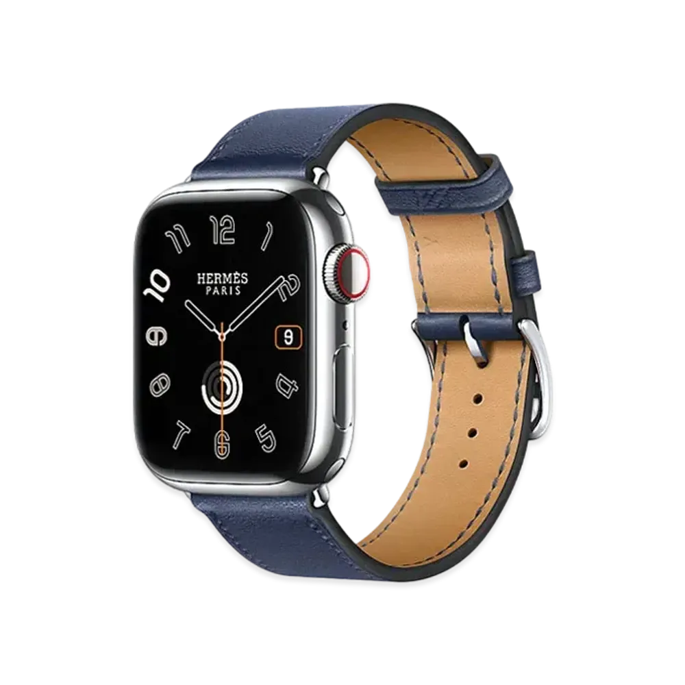 Apple Watch x Hermes Series 9 (GPS + Cellular Model) Stainless 41mm and Single Tour "Navy"