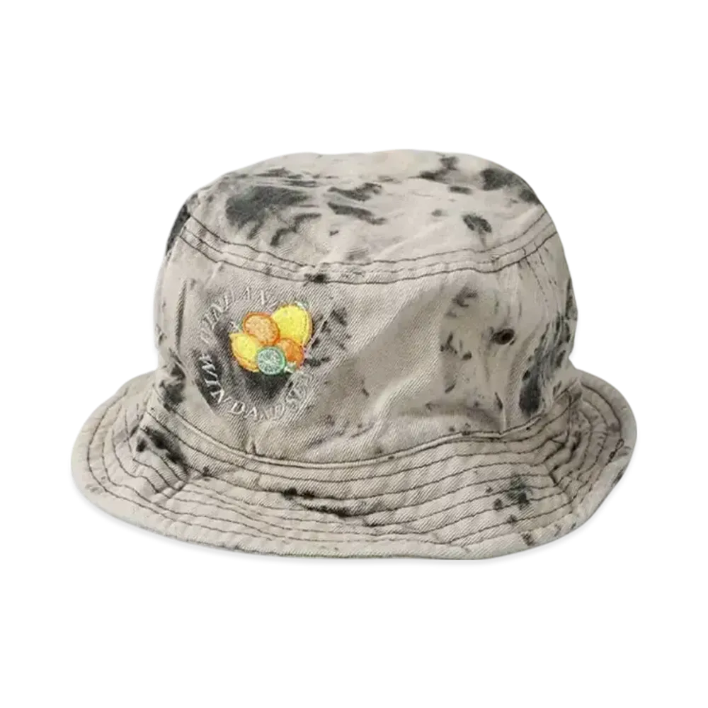 SAINT MXXXXXX x WIND AND SEA J.Fresh Circle Bleached Denim Bucket Hat "Black"