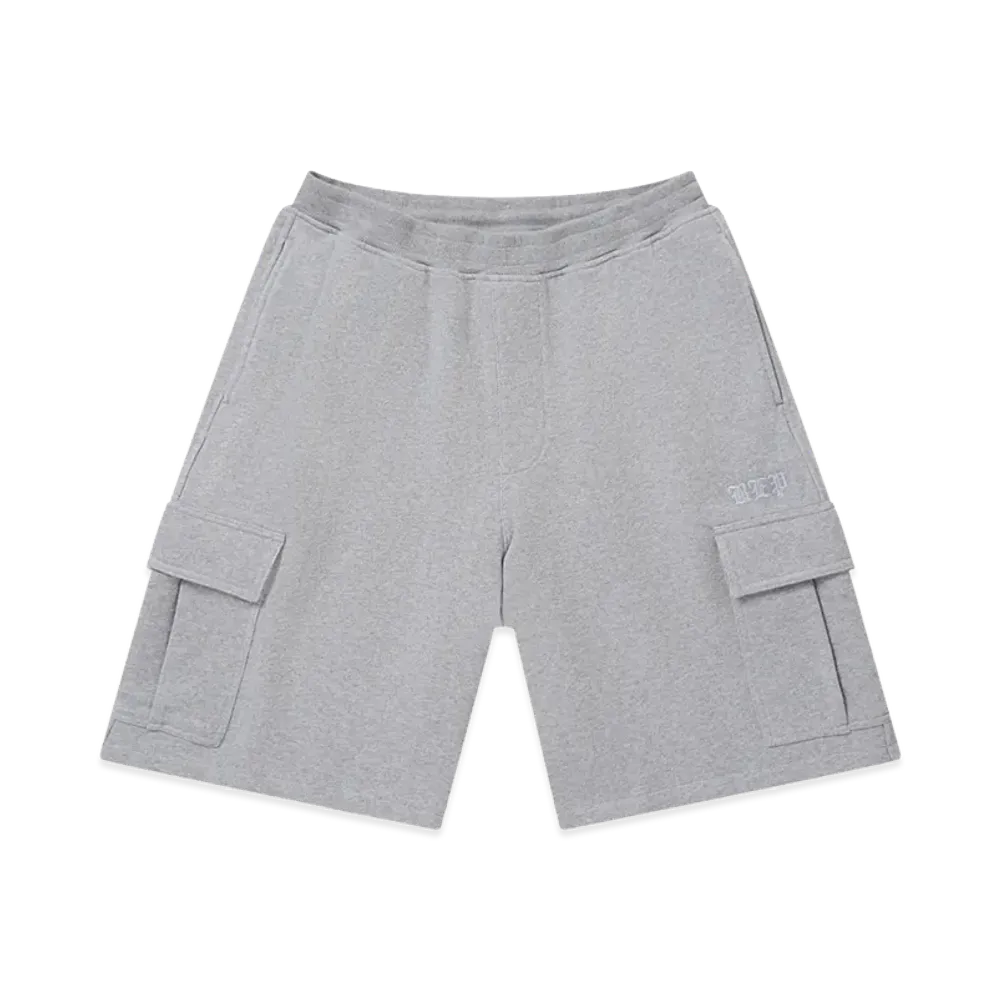 BlackEyePatch 3 Letter OE Sweat Cargo Baggy Shorts "Heather Gray"