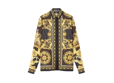 FENDI x Versace Fendace Gold Baroque Silk Shirt