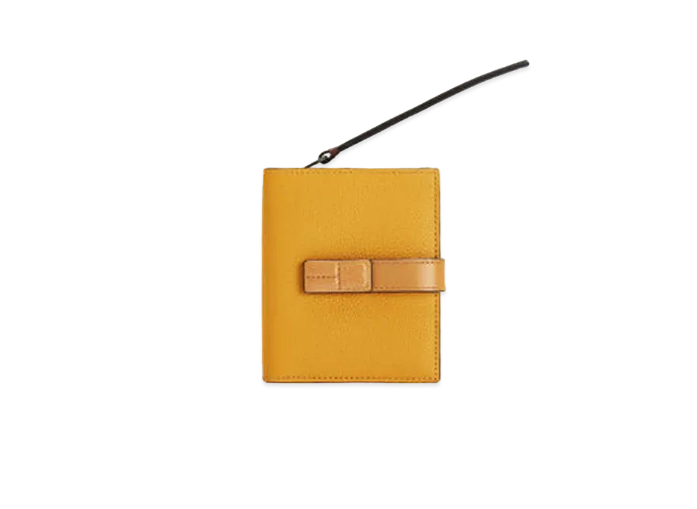 LOEWE Compact Zip Wallet In Soft Grained Calfskin "Sunflower / Honey"