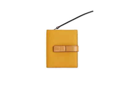 LOEWE Compact Zip Wallet In Soft Grained Calfskin "Sunflower / Honey"