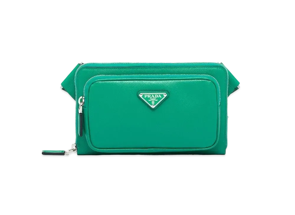 PRADA Saffiano Taether Shoulder Bag "Green"