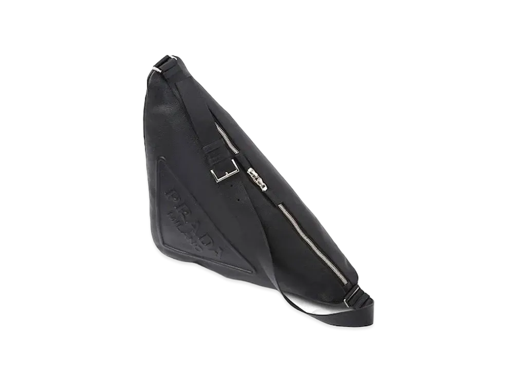 PRADA Triangle Leather Bag "Black"