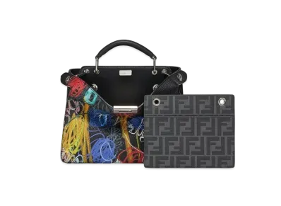 FENDI Peekaboo I See U Small Leather Bag Print "Multicolor"