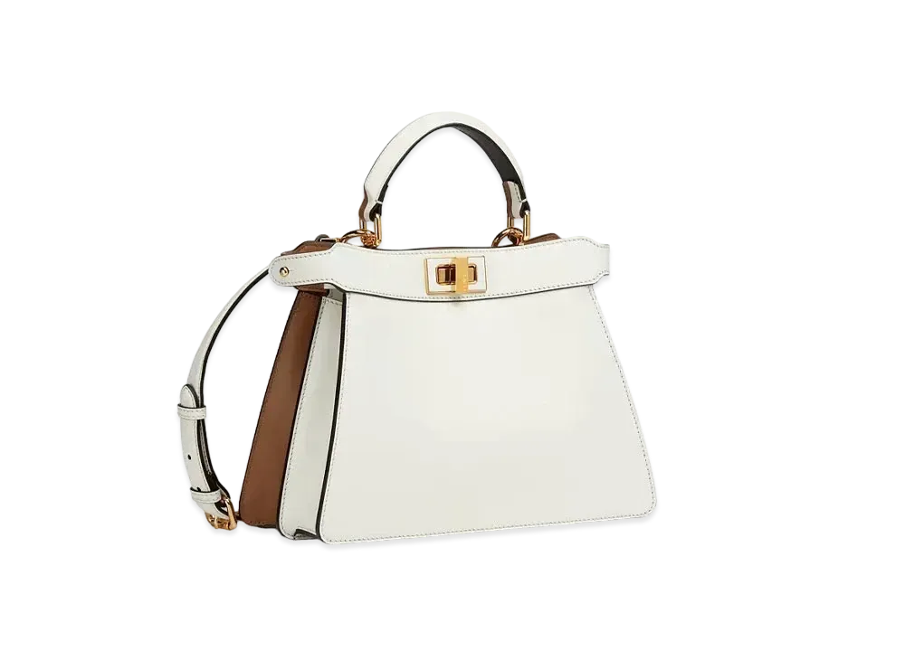 FENDI Peekaboo I See U Small & Leather Bag "White"
