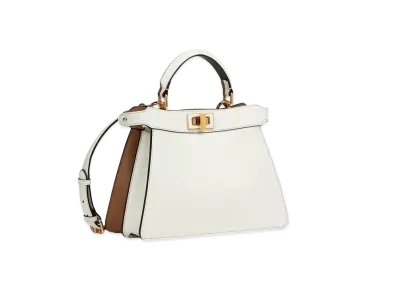 FENDI Peekaboo I See U Small & Leather Bag "White"