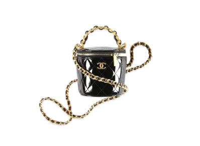 CHANEL Vanity Case Patent Calfskin "Black"