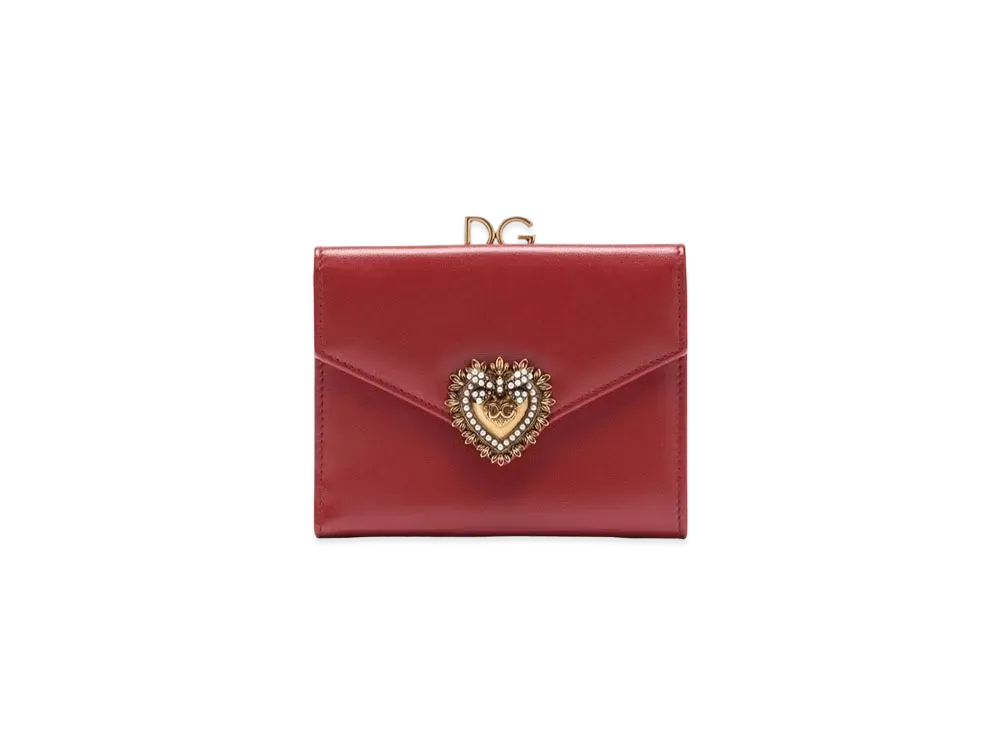 Dolce&Gabbana Devotion French Flap Wallet Calfskin "Red"