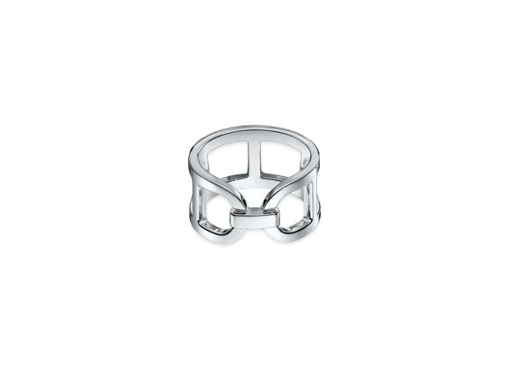 Hermes Ever Chaine D'ancre Ring MM "Silver"