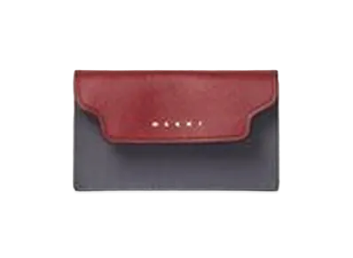 Marni Saffiano Leather Business Card Wallet "Red/Pink/Grey"